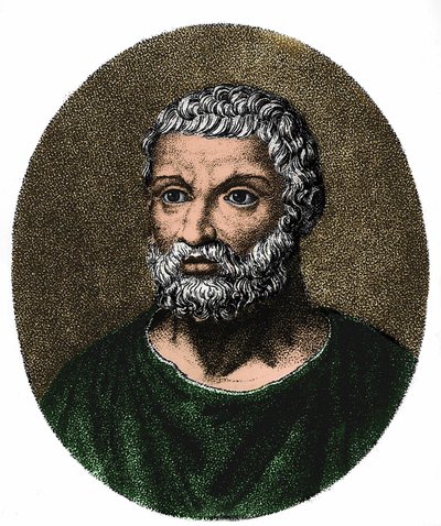 Portræt af Thales de Milet (i gr. Thales) v. -625 - v. -546 af Unknown artist
