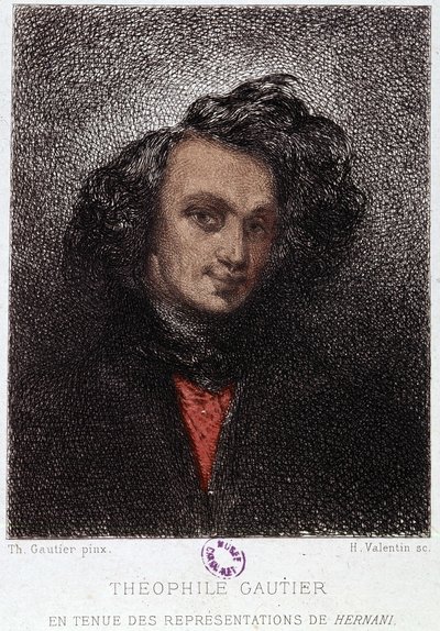 Portræt af Théophile Gautier i Hernani af Victor Hugo. 19. århundrede. af Unknown artist