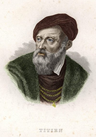 Portræt af Tiziano Vecellio (Tizianen) (1490 - 1576) af Unknown artist