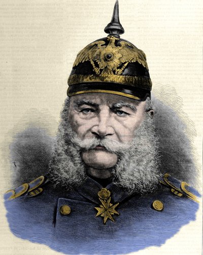 Portræt af Vilhelm I (1797-1888), konge af Preussen og kejser af Tyskland. Stik fra slutningen af 1800-tallet. af Unknown artist