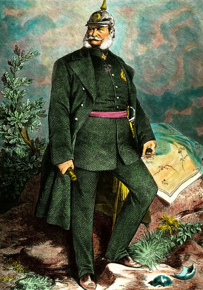 Portræt af Vilhelm I (1797-1888), konge af Preussen og kejser af Tyskland. Indgravering af privatsamlingen fra det 19. århundrede af Unknown artist