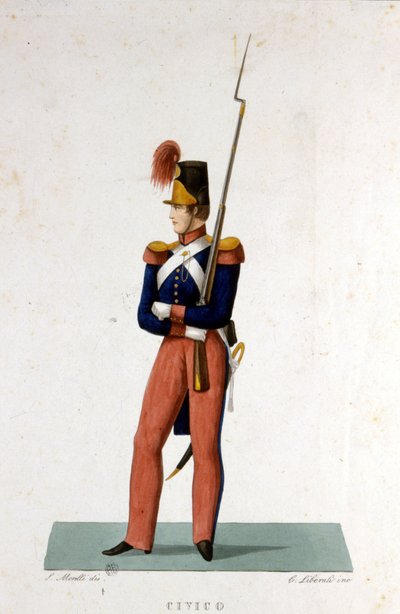 Portræt af et medlem af den pavelige garde i Vatikanstaten. af Unknown artist