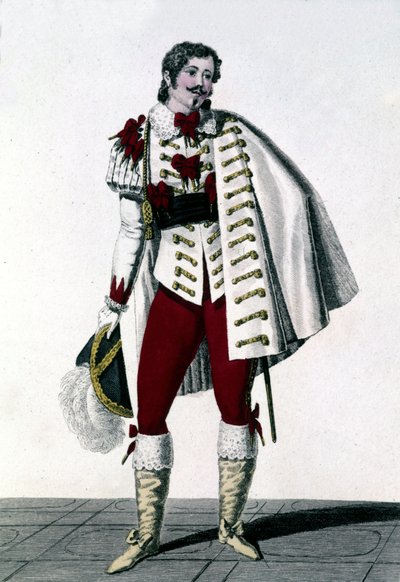 Portræt af tenoren Louis Antoine Ponchard (1787 - 1866) i rollen som greven af Lisberg i Aubers "Snow" eller "The New Ewinard" af Unknown artist