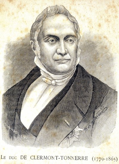 Portræt af hertugen af Clermont - Torden (1779 - 1865) - i "" Les Contemporains"", n.d. slutningen af det 19. århundrede. af Unknown artist