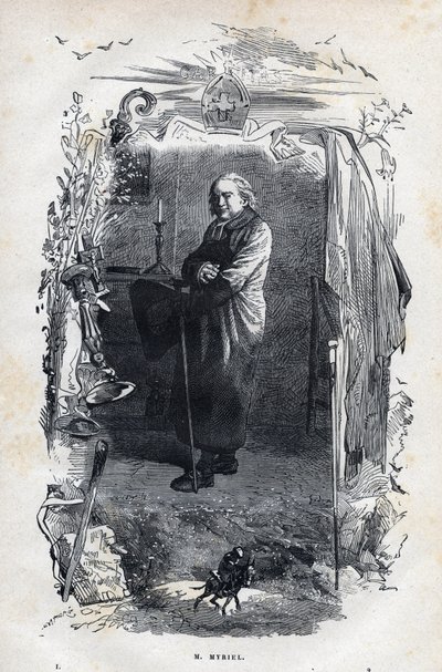 Portræt af Eveque Myriel - Illustration af Gustave Brion (1824-1877) til "The Miserables - First Part: Fantine" af Victor Hugo (1802-1885) 1862 af Unknown artist