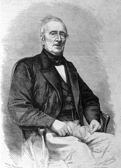 Portræt af den franske digter Alphonse de Lamartine (1790 - 1869). af Unknown artist