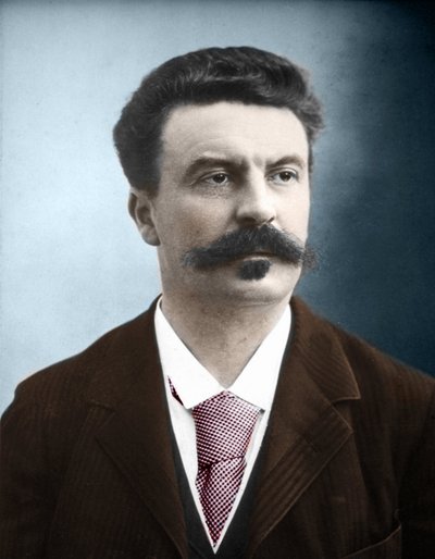 Portræt af den franske forfatter Guy de Maupassant (1850-1893) af Unknown artist
