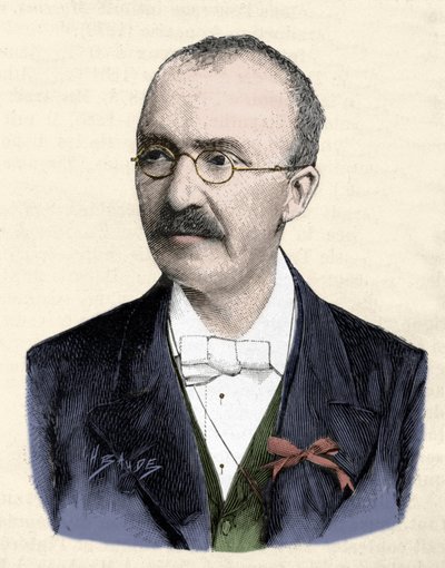 Portræt af den tyske arkæolog Heinrich (Henri) Schliemann (1822-1890). af Unknown artist