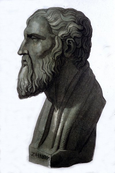 Portræt af den græske filosof Zenon af Eleas (495 f.Kr. - 430 f.Kr.). af Unknown artist