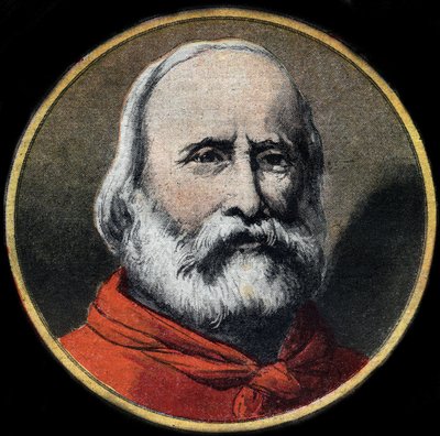 Portræt af det italienske militær og politiker Giuseppe Garibaldi (1807-1882). Privat samling. af Unknown artist
