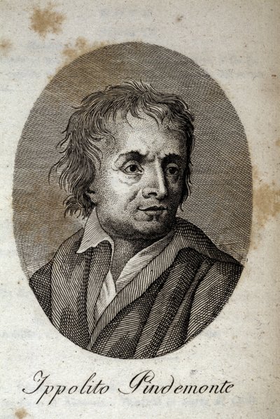 Portræt af den italienske digter Ippolito Pindemonte (1753-1828), ven af digteren og den italienske dramatiker Ugo Foscolo (1778-1827) Gravering af det 19. århundrede af Unknown artist
