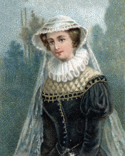 Portræt af dronningen af Skotland Marie Stuart (1542-1587). af Unknown artist