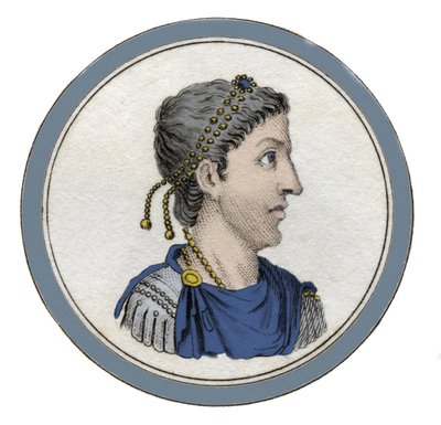 Portræt af den romerske kejser Flavius Honorius (384-423). af Unknown artist