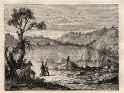 Pozzuoli Solfatara, nær Napoli - Solfatara af Pozzuoli, Italien - gravering i 
