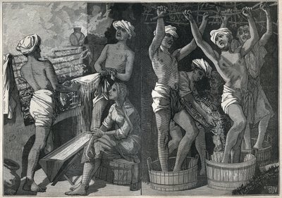 Forberedelse af lak i Indien. Indgravering fra 1885 i "" Les arts et metiers illustres"" af Adolphe BITARD. af Unknown artist