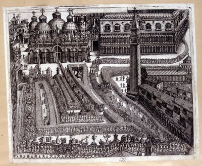 Procession i Venedig i det 17. århundrede af Unknown artist