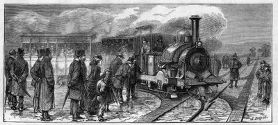 Offentlig transport: dampomnibus til Lissabon-sporvogne (Larmanjat-systemet). Portugal af Unknown artist