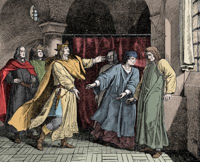 Forsoning af Ludwig med Friedrich - Forsoning mellem kejser Ludvig IV af Det Hellige Rige (eller Ludvig III af Baviere af Unknown artist