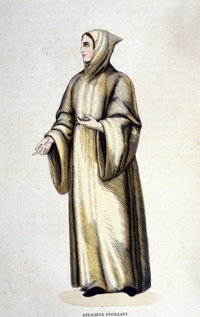 Religiøs Feuillant, Citeaux-ordenen, reformeret af Jean de La Barrière. Indgravering af det 19. århundrede. af Unknown artist