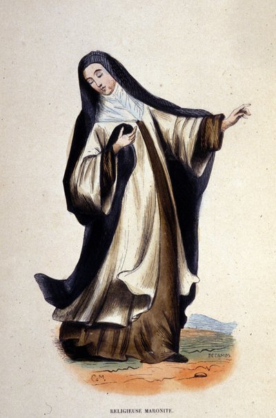 Religiøs maronit. Gravering fra et album om religiøse ordrer, Paris af Unknown artist