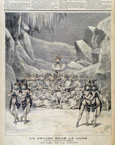 Repræsentation ved Teatret i Porte Saint Martin af "" Journey in the Moon"" - i "" Le Petite Journal"" fra 09/04/1892 af Unknown artist