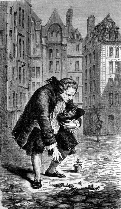 Repræsentation af Bernard de Jussieu, der introducerer et cedertræ fra Libanon til Frankrig i 1734. Gravering af Unknown artist