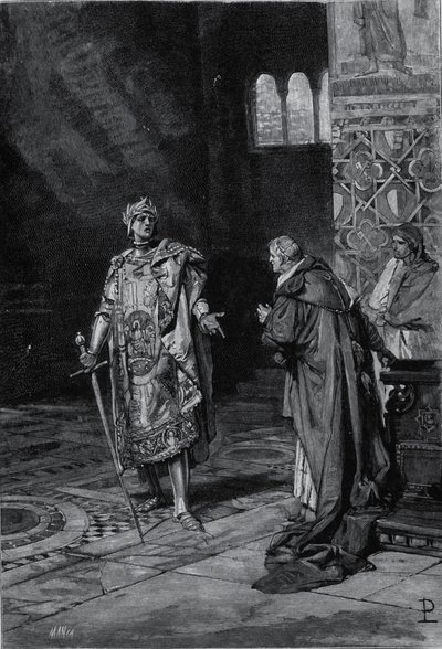 Repræsentation af Cola di Rienzo (1314-1354), det romerske folks tribune. Illustration af slutningen af det 19. århundrede af Unknown artist