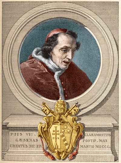 Repræsentation af pave Pius VII (Pius eller Pio) (1800-1823). af Unknown artist
