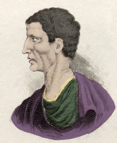 Repræsentation af den romerske politiker Lucius Cornelius Sulla (formand eller formand) (138-68 f.Kr.). Indgravering af det 19. århundrede. af Unknown artist
