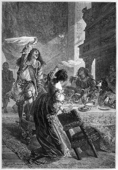 Restoration Party - The King Charles II (1630-1685) with Lady Castlemaine (BARBARA VILLIERS, grevinde af Castlemaine, hertuginde af CLEVELAND elskerinde af Charles II) - Charles II fejrer sin tiltræden af Englands trone i 1660 med sin elskerinde, Lad af Unknown artist