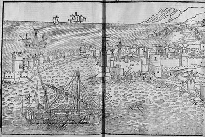 Rhodes - i "" Les Saintes Peregrinations"" af Bernard de Breydenbach af Unknown artist