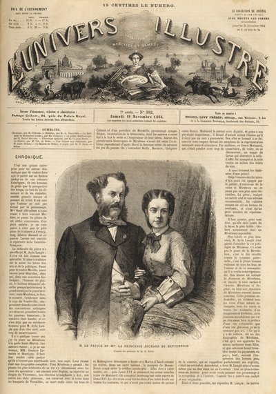 Richard Klemens von Metternich (1829-1895) og Pauline Metternich (Pauline Clementine Marie Walburge, grevinde Sandor von Szlavnicza - Prinsesse af Metternich-Winneburg zu Beilstein) (1836-1921) - The Illustrous Universe of 1864 af Unknown artist