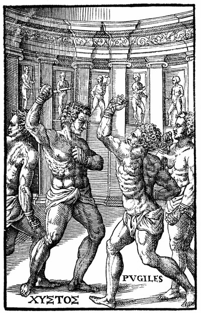 Romerske wrestlere - i "Hieronymus Mercurialis de Arte Gymnastica", Venedig udgave af Unknown artist