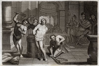 Royaumont Bibelen, Det Nye Testamente: Piskning af Jesus Kristus. Illustration af 1811. af Unknown artist