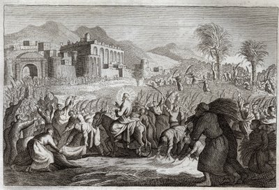 Royaumont Bibelen, Det Nye Testamente: Jesu Kristi triumf. Jesu indtog til Jerusalem. Illustration fra 1811. af Unknown artist