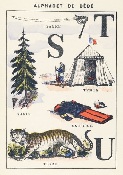 S T U: sabel, til, leje, tiger, uniform af Unknown artist