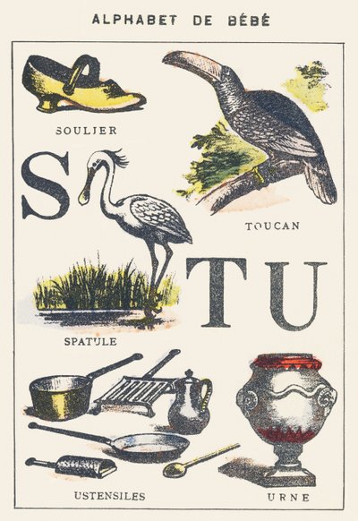 S T U: sko, spatel, tukan, redskaber, urne af Unknown artist