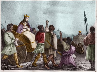 Sankt Clotilde, dronningen af francs (v. 475-545), hustru til Clovis 1. af Unknown artist