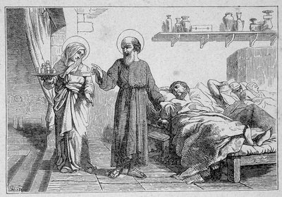 Saint Julian the Hospitaller og hans ledsagere, martyrer af Unknown artist