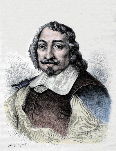 Samuel de Champlain, fransk opdagelsesrejsende og kolonisator (1567-1635). Kolonisator af Canada. Stik fra 1830 efter et seriøst portræt af Moncornet. af Unknown artist