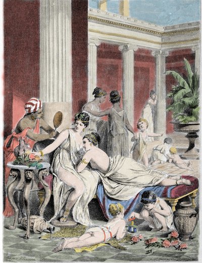 Sapho (Sappho) og hans ledsagere. af Unknown artist