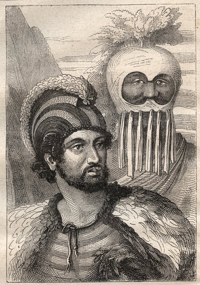 Anden rejse (1772-1775) af kaptajn James Cook (1728-1779): typer af Sandwichøerne (Cook Island, South Sandwich Islands) - illustration taget fra "The Great Mariners of the 18th century"" af Unknown artist