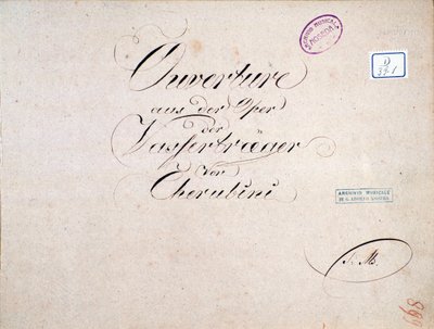 Noder til De to dage (ouverture), opera af Luigi Cherubini af Unknown artist