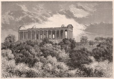 Sidebillede af det antikke helleniske Concord-tempel i Agrigento på Sicilien, Italien af Unknown