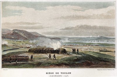 Belejring af Toulon august-december 1793 - i "" Napoleons søslag"" af Unknown artist