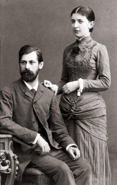 Sigmund Freud og hans kone Bernays Martha i juni 1885. af Unknown artist