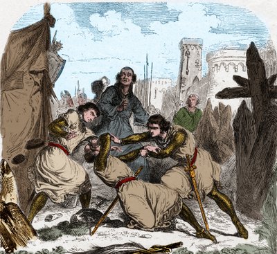 Simon IV af Montfort døde (1150-1218) fransk aristokrat ved sædet i Toulouse i 1218. af Unknown artist