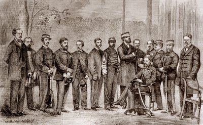 Sir James Hope Grant (1808-1875), en britisk soldat og hans stab under Anden Opiumskrig, som varede fra 1856 til 1860. af Unknown artist
