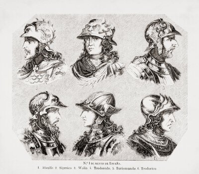 Seks vestgotiske konger af Spanien, af Unknown artist