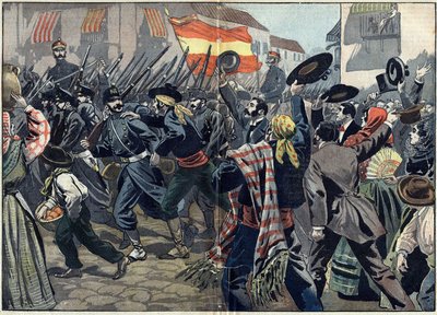 Spansk-amerikansk krig eller cubansk uafhængighedskrig (1868-1898) mellem Spanien og Nordamerika af Unknown artist